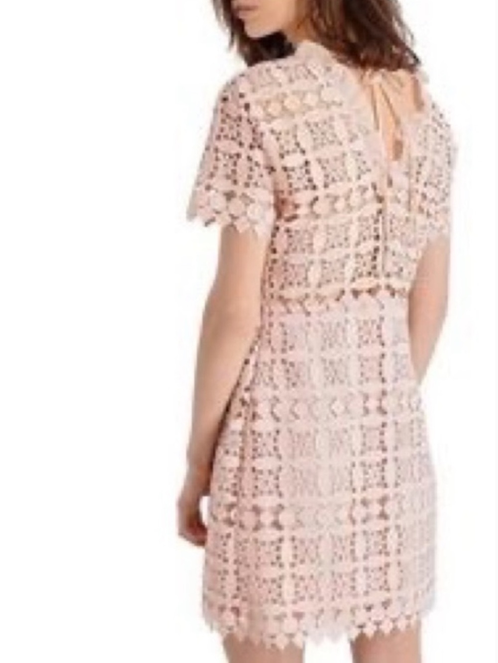 Sandro Blush Guipure Lace Mini Dress XS/S size Fr 1 - Picture 2 of 12